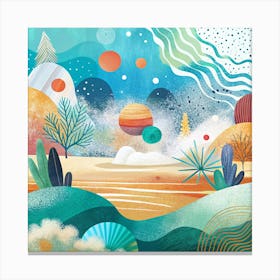 Abstract Landscape Painting Canvas Print