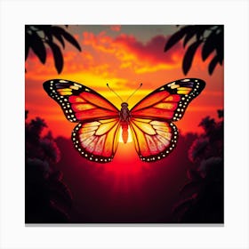 Butterfly At Sunset 3 Canvas Print