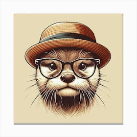 Otter In A Hat Canvas Print