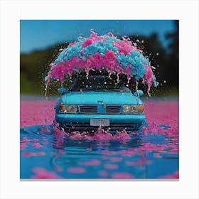 Car In The Water Canvas Print