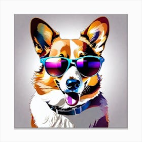 Corgi Painting 30 Canvas Print