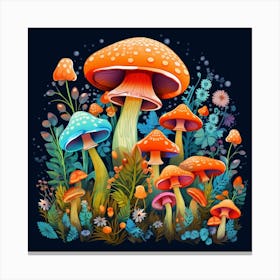 Mushrooms In The Forest 39 Canvas Print