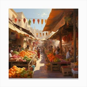 Fruit Market paintings art print 1 Canvas Print