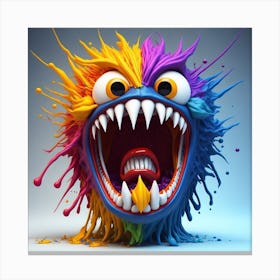 Leonardo Diffusion A 3d Hd Rainbow Splash Art Monster Face Bi 0 (2) Canvas Print