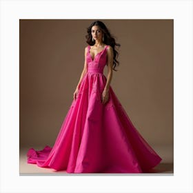 Pink Evening Dress Canvas Print