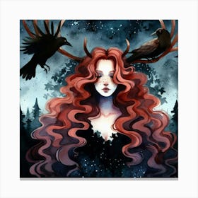 Witchy Woman | Crows Canvas Print