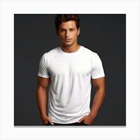Mock Up Cotton Casual Wearable Printed Graphic Plain Fitted Loose Crewneck V Neck Sleeve (6) Canvas Print