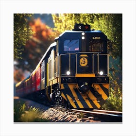 Train On The Tracks 8 Canvas Print