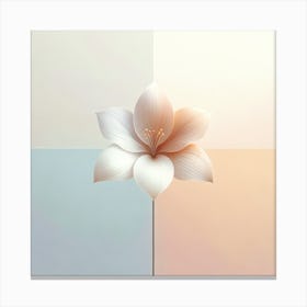 White Flower On A Pastel Background Canvas Print