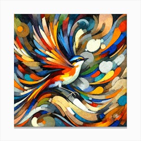 Oil Texture Abstract Bird 1 Copy Canvas Print