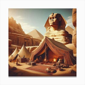 Bedouin Tent And Sphinx 1 Canvas Print