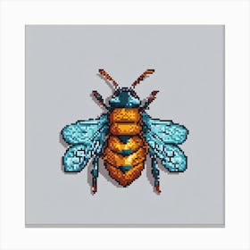 Bee Pixel Art 1 Canvas Print