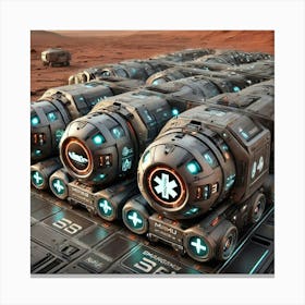 Mars Dominion Mobile Medical Unit Emergency Evacuation Pods Canvas Print