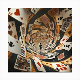 Playing Cards In A Tunnel Stampe su tela