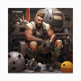 Overwatch wrecking ball if were human Canvas Print