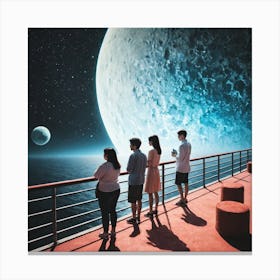 Ship On The Moon Canvas Print