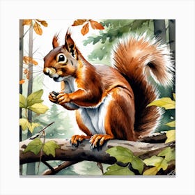 Squirrel In The Woods 63 Canvas Print