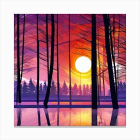 Sunset In The Forest 6 Canvas Print