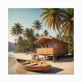 Beach House On The Beach Canvas Print