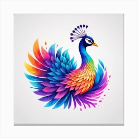 Colorful Peacock 1 Canvas Print