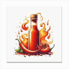 Hot Sauce Bottle Canvas Print