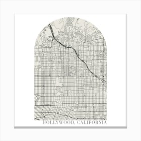 Hollywood California Boho Minimal Arch Street Map Canvas Print