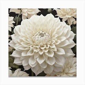 Aesthetic style, Large white Dahlia flower 1 Canvas Print