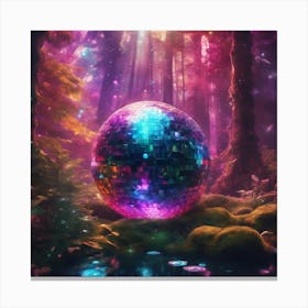 Disco Ball In The Forest 3 Canvas Print