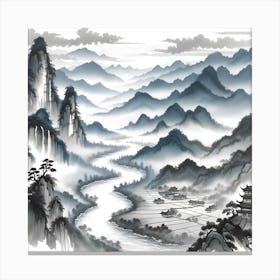 Chinese Landscape Painting Canvas Print