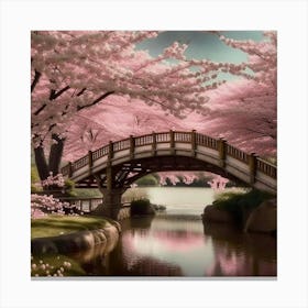 Cherry Blossom Bridge Canvas Print