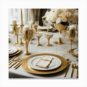Gold Table Setting Canvas Print