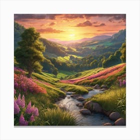 Sunset In The Valley 1 Canvas Print