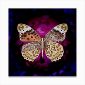Mechanical Butterfly The Argyreus Hyperbius Niugini On A Blue And Magenta Background Canvas Print