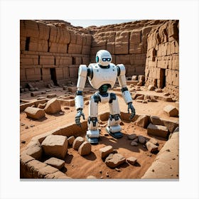 Robot In The Desert Canvas Print