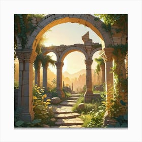 Into The Garden Ai Art Wall Art Design Illustration (19) Canvas Print