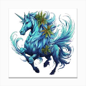 Blue Unicorn Canvas Print