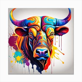 Taurus Bull Head Paint Canvas Print