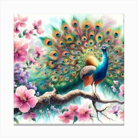 Peacock Painting 1 Canvas Print