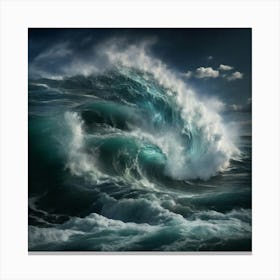 Ocean Waves Crashing Canvas Print