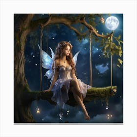 Fairy On A Swing 1 Canvas Print
