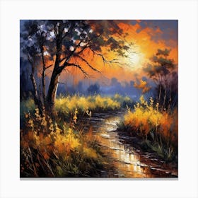 Sunset In The Forest 5 Canvas Print