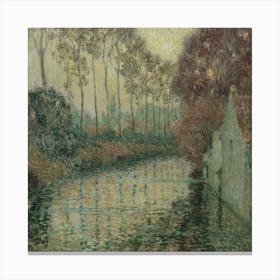 Canal In A Village 1 Canvas Print