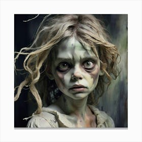 Girl With Zombie Makeup Canvas Print