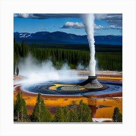 Yellowstone Geyser Canvas Print