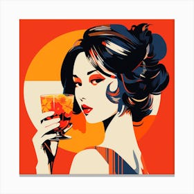 Girl With A Drink Canvas Print