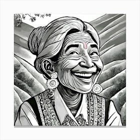 Nepali Woman Smiling Canvas Print