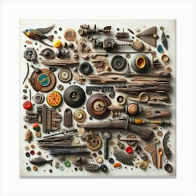 Assemblage With Found Objects (3) Canvas Print