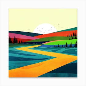 Colorful Country Road Canvas Print