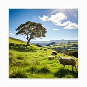 Grass Plant Day Scenic Tour Tourism Rural Green Farm Auckland Cute New Background Scener Canvas Print