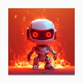 Robot With Red Eyes Canvas Print